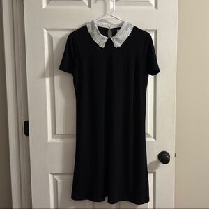 Elle Black and White Lace Collar Dress